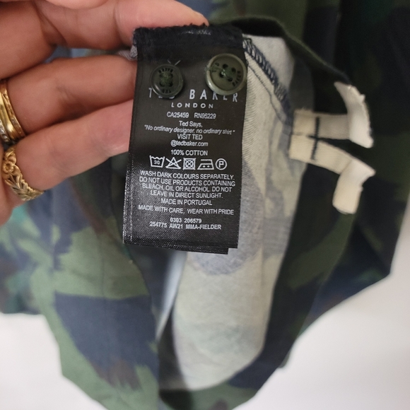 Ted Baker London button down Camouflage shirt - Picture 5 of 9